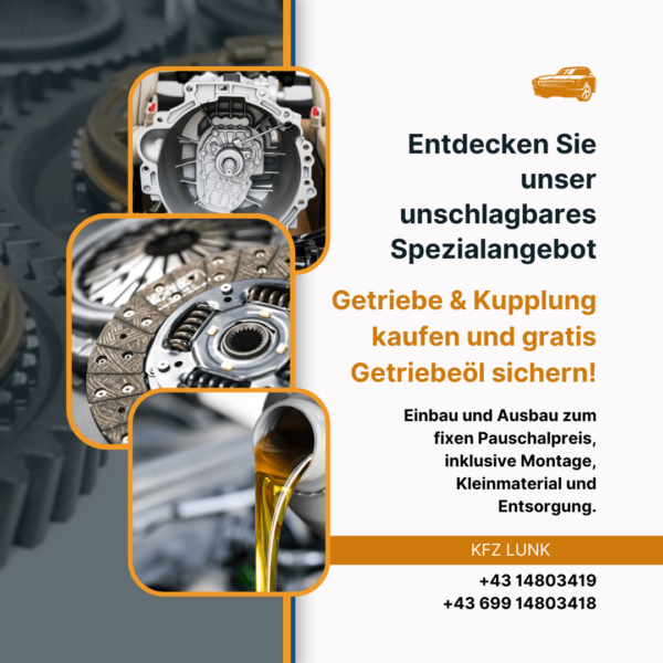 Beim Kauf eines Getriebes und des dazu passenden Kupplungssatzes bekommen Sie Getriebeöl gratis dazu